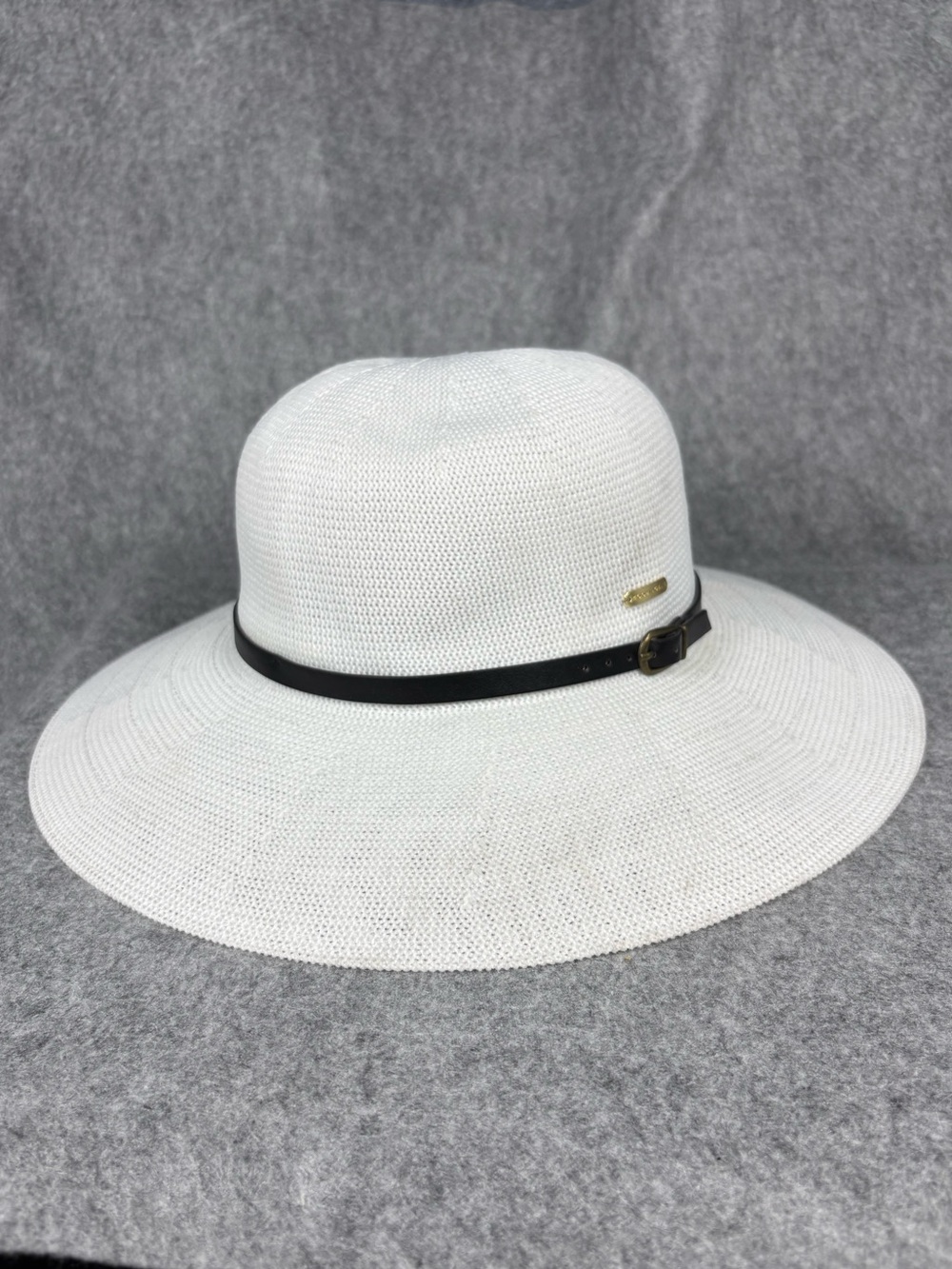 Kooringal White Wide Brim Sun Hat Black Belt Resort Beach